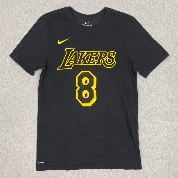 Nike Shirt Mens M Kobe Bryant Black LA Lakers Retired Player Dri-Fit T-Shirt - Picture 1 of 12